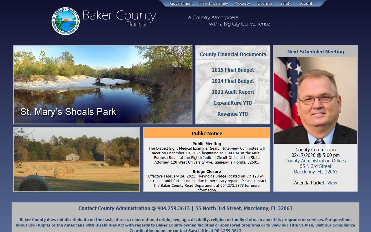 Baker County government website for Baker County property records